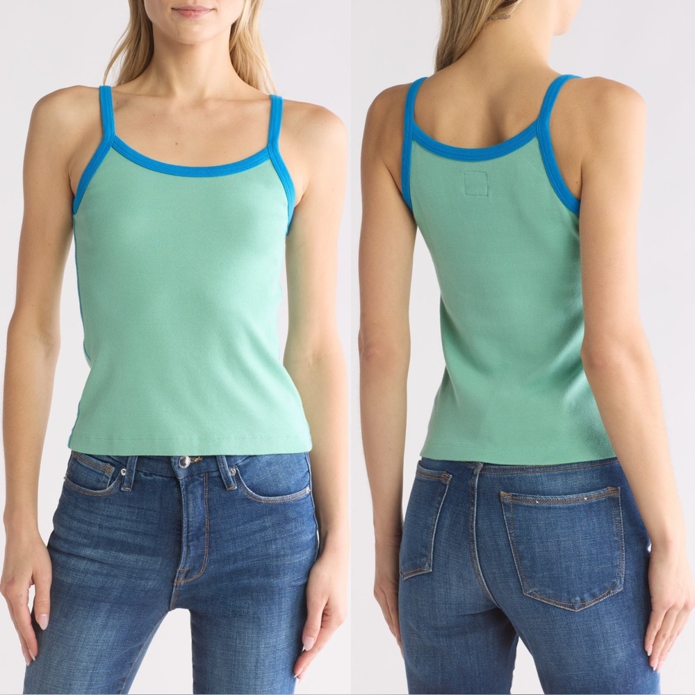 Mother The Open Arms Tank Top Neptune Green And Blue Aster XS M NWT - Picture 2 of 16
